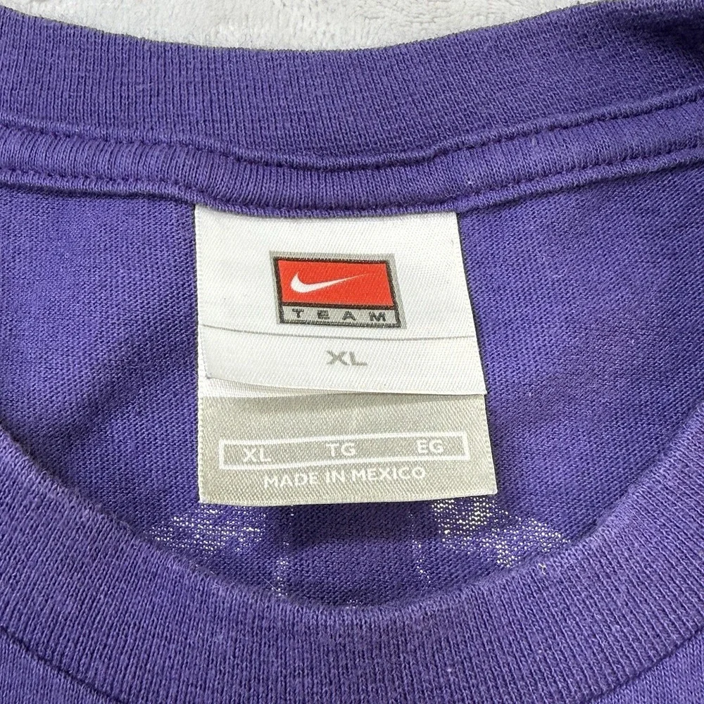 VTG Y2K Nike Team LSU Tigers T Shirt‎ Purple XL Swoosh NCAA